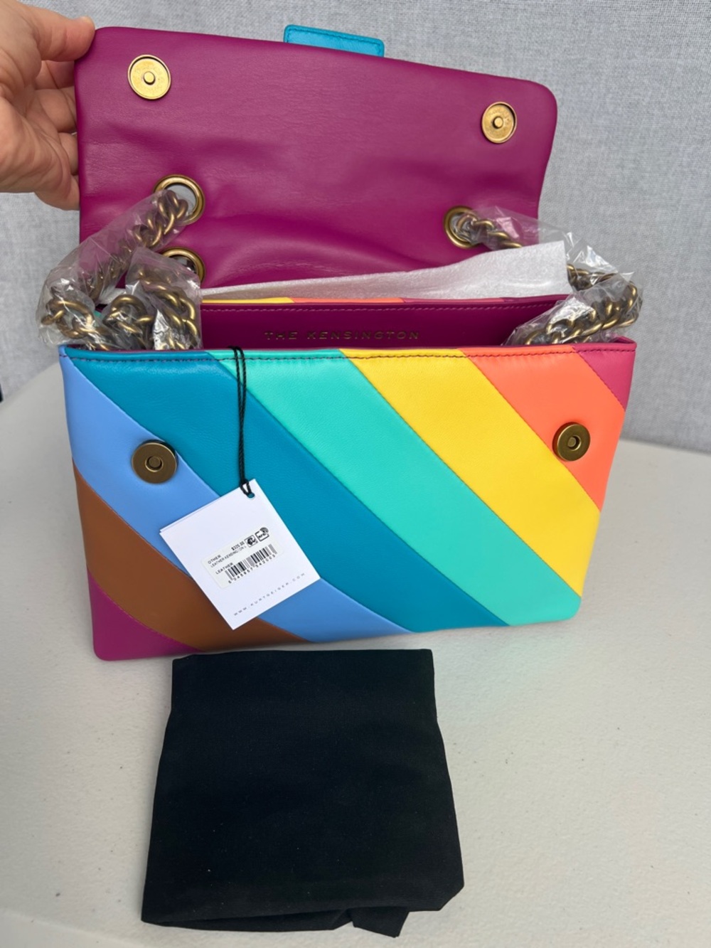 KURT GEIGER Kensington Rainbow Leather convertible bag - Picture 14 of 16